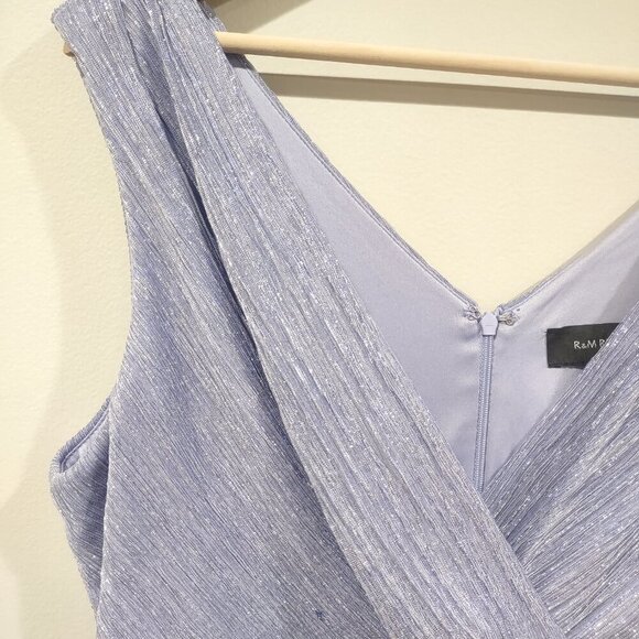R&M Richards Periwinkle Sparkle Sleeveless Maxi Dress Size 14 - Picture 7 of 10